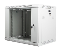 LANBERG Szafa instalacyjna wisząca 19'' 9U 600X450mm szara (drzwi szklane) WF01-6409-10S - 455390 - zdjęcie 1